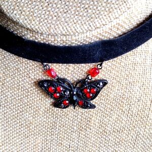 Red and Black Butterfly Choker